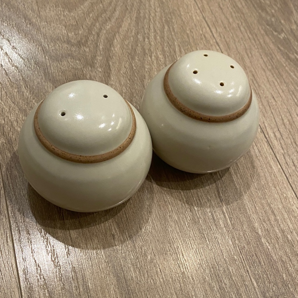 Noritake Cream and Tan Salt and Pepper Shakers